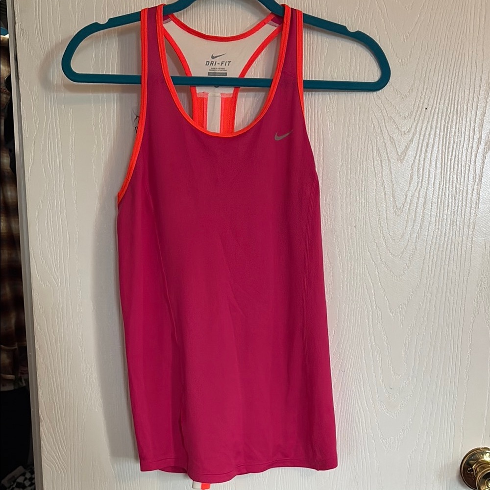 Nike Pink and Orange Dri-FIT Tank Top